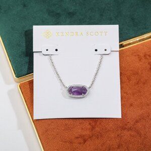 Kendra Scott Silver Elisa Amethyst Necklace